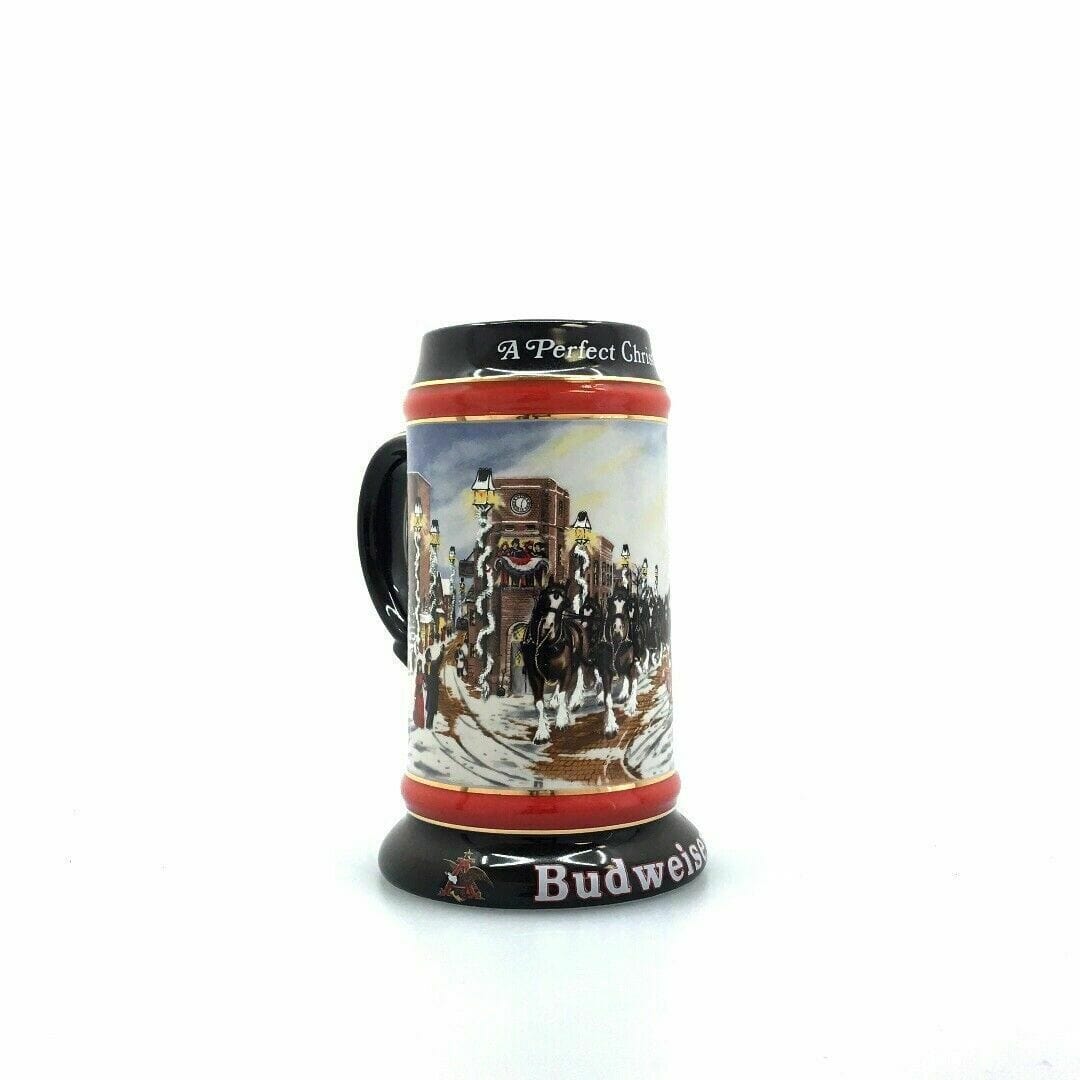 Budweiser Holiday 1992 Collector’s Series Beer Stein "A Perfect Christmas" - parsimonyshoppes