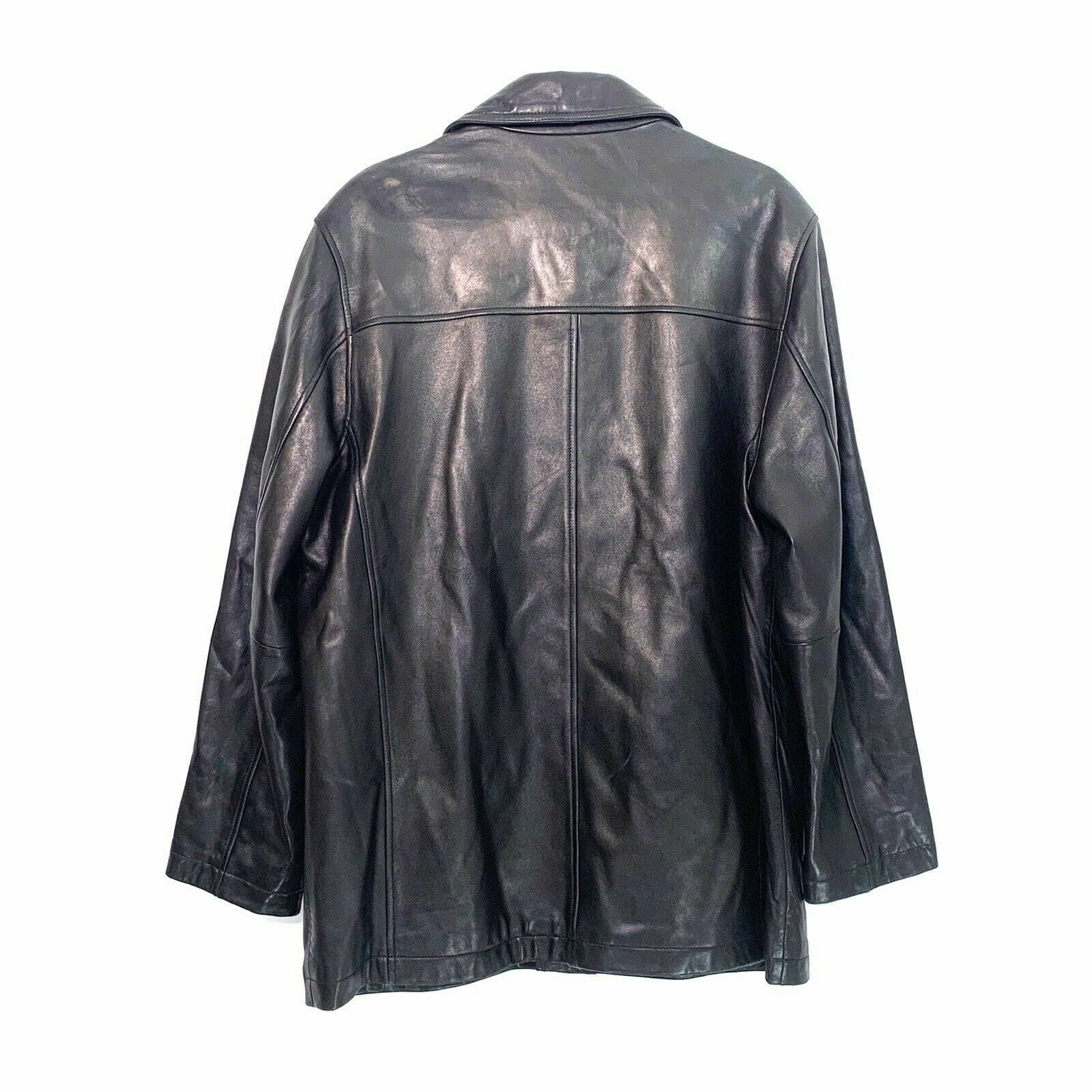 Reilly Olmes Collection Mens Lined Butter Soft Leather Jacket, Black - Size L - parsimonyshoppes