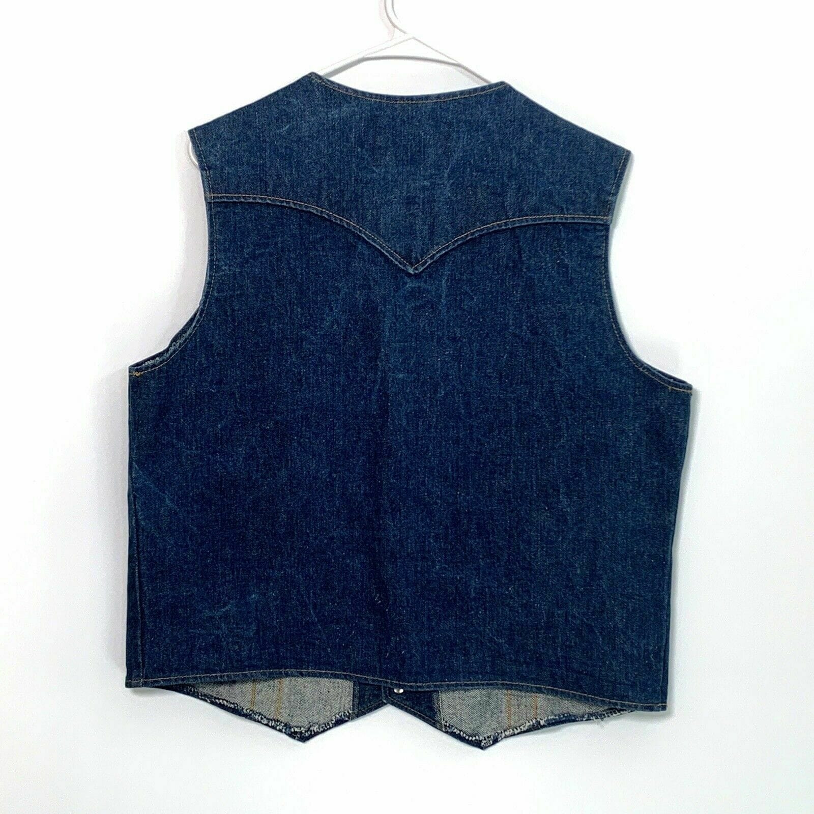 Vintage Dee Cee Brand Authentic Western Wear Denim Vest, Blue - Size L - parsimonyshoppes