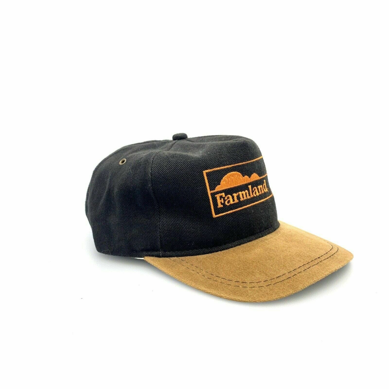 K Products Tour Cap FARMLAND Fitted Hat, Black / Brown - Size M/L - parsimonyshoppes