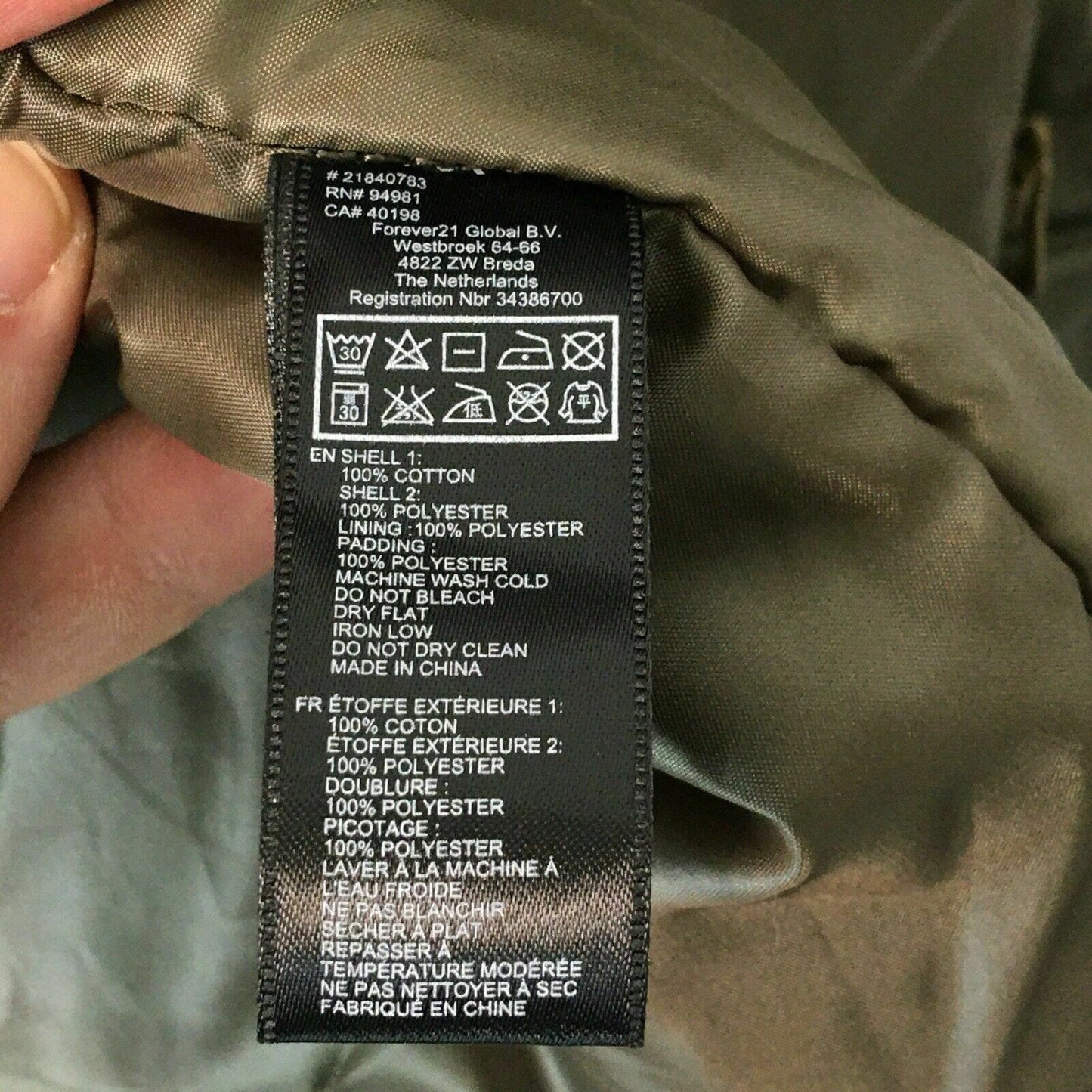 21 Men Military Jacket Size XL Olive Green Button Up Zipper Expansion - parsimonyshoppes