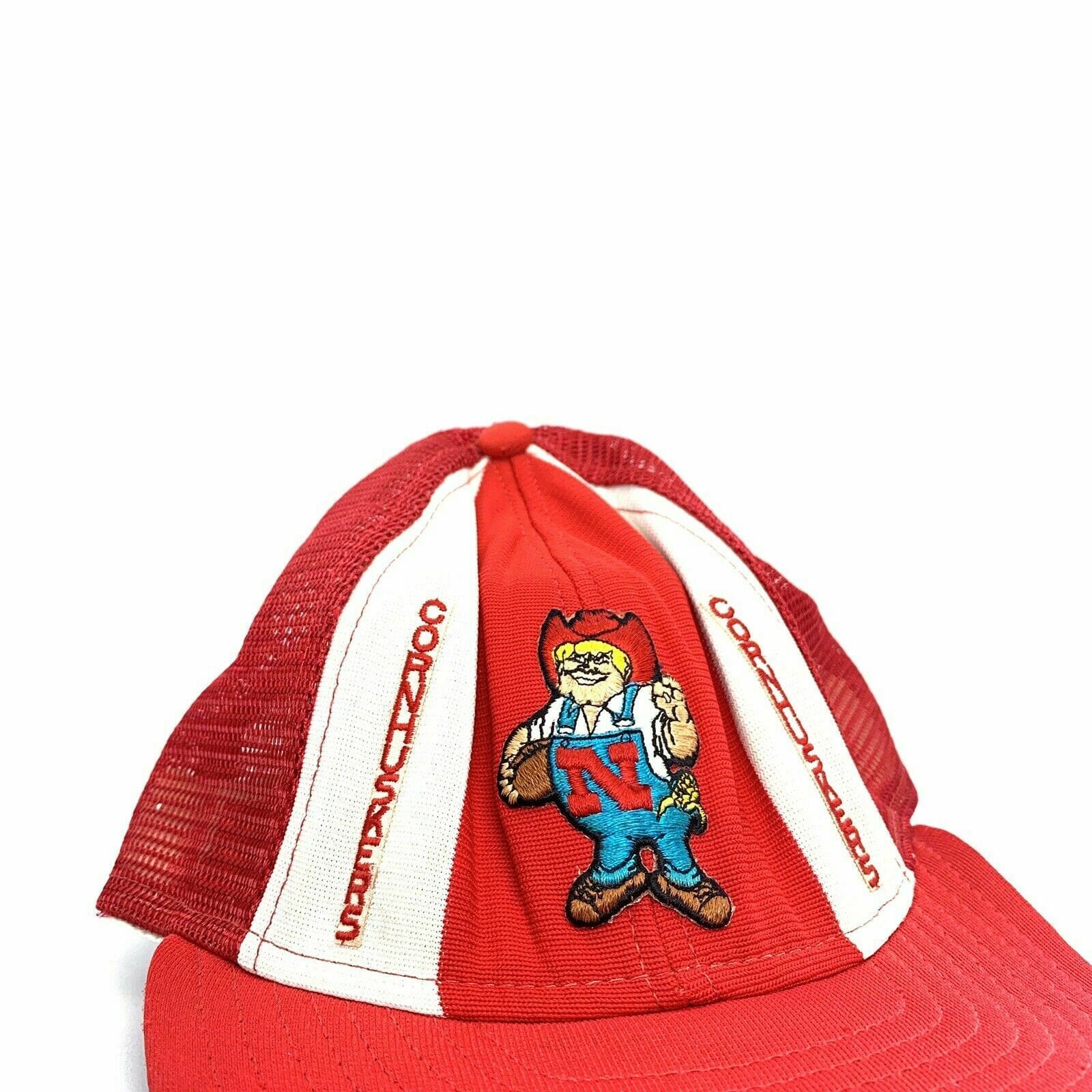 VTG AJD Lucky Stripes NEBRASKA CORNHUSKERS Herbie Snapback Trucker Hat - parsimonyshoppes