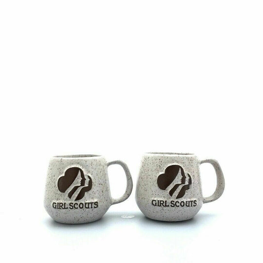 Set Of 2 - Onion River Pottery Girl Scouts Stoneware Coffee Tea Cups Mugs - parsimonyshoppes