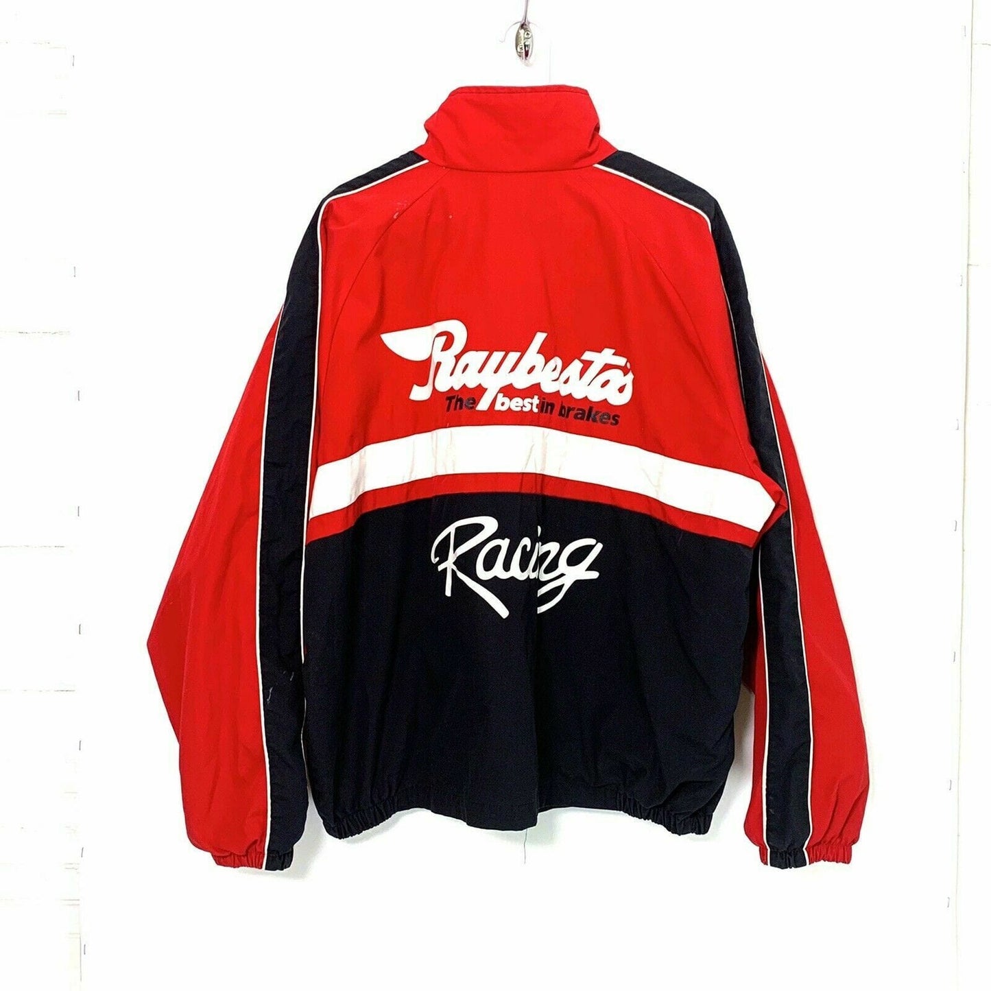 Vintage Swingster Raybestos Racing Brakes Nylon Jacket, Red - Size XL - parsimonyshoppes