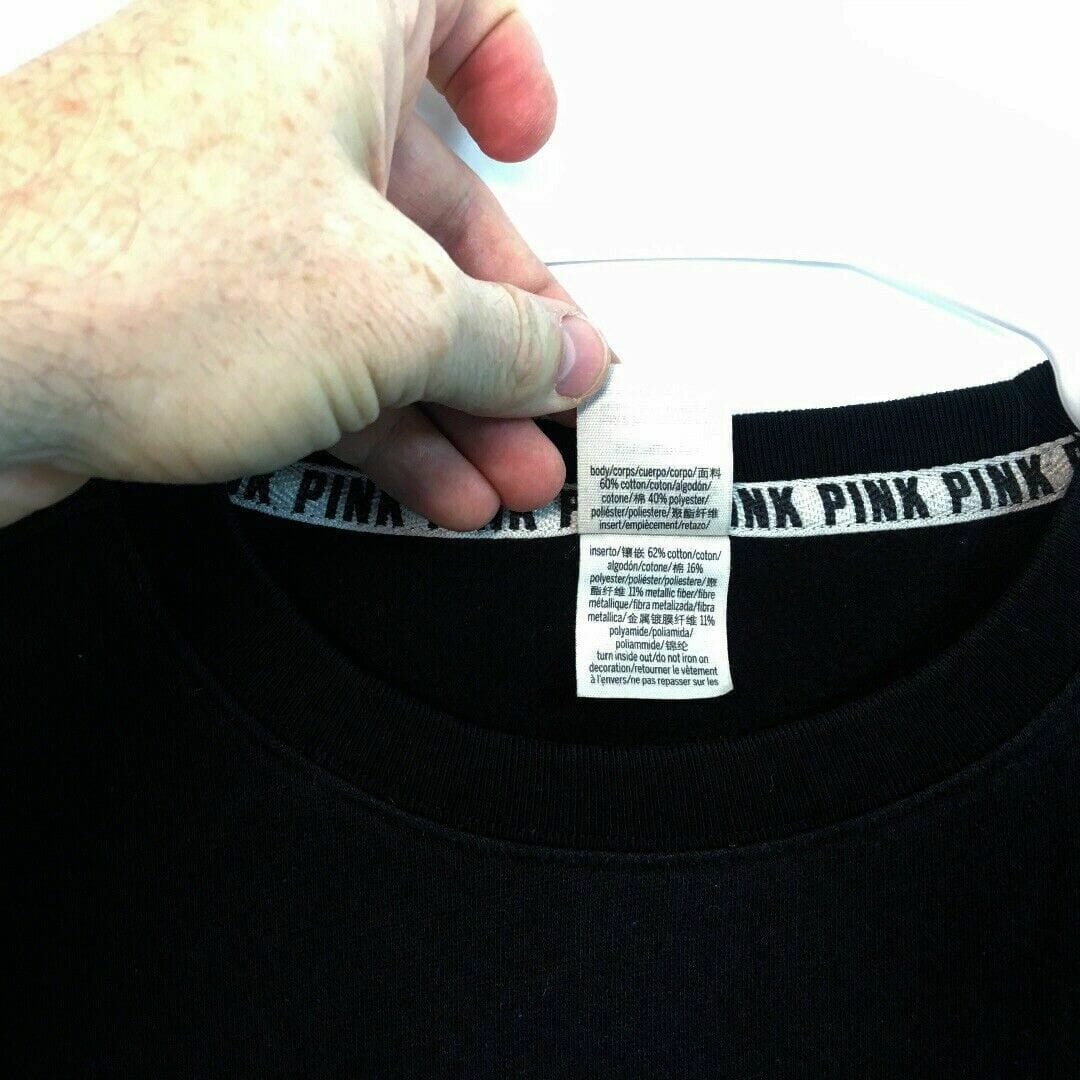 PINK By Victorias Secret Womens Limited Edition Palm Sweatshirt, Black - Size S - parsimonyshoppes