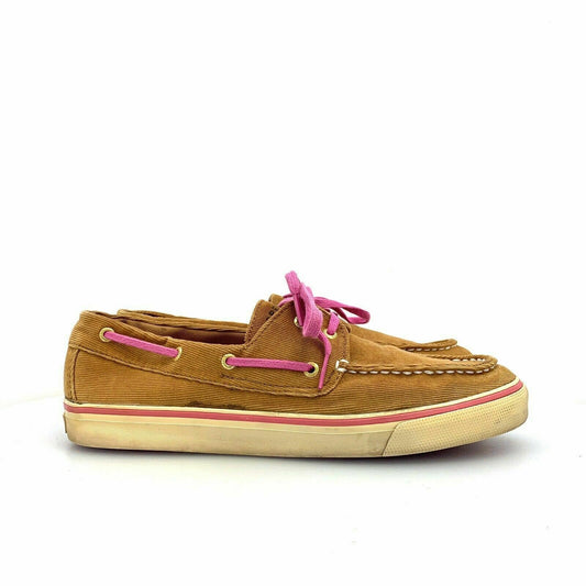 Women's Sperry Top-Sider Corduroy Boat Shoes, Brown / Pink - Size 10M - parsimonyshoppes
