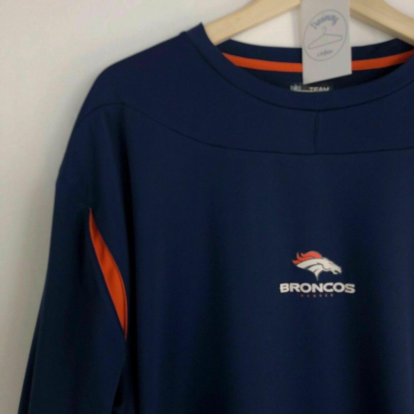 NFL Team Apparel Mens Denver Broncos T Shirt, Blue - Size XL - parsimonyshoppes