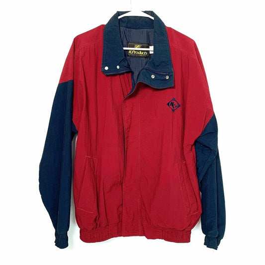 Vintage K Products NC+ Seed Colorblock Zip Up Jacket, Red / Blue - Size L - parsimonyshoppes