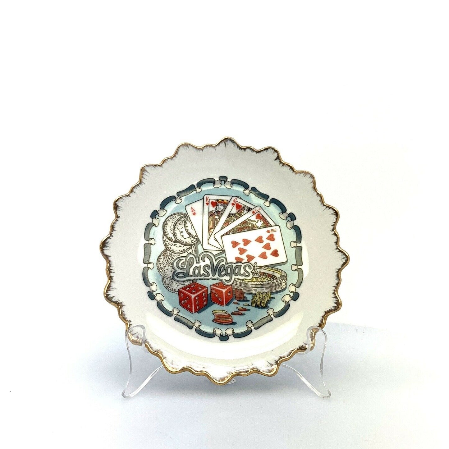City Of Las Vegas Souvenir Collectible Plate, White - 8” - parsimonyshoppes