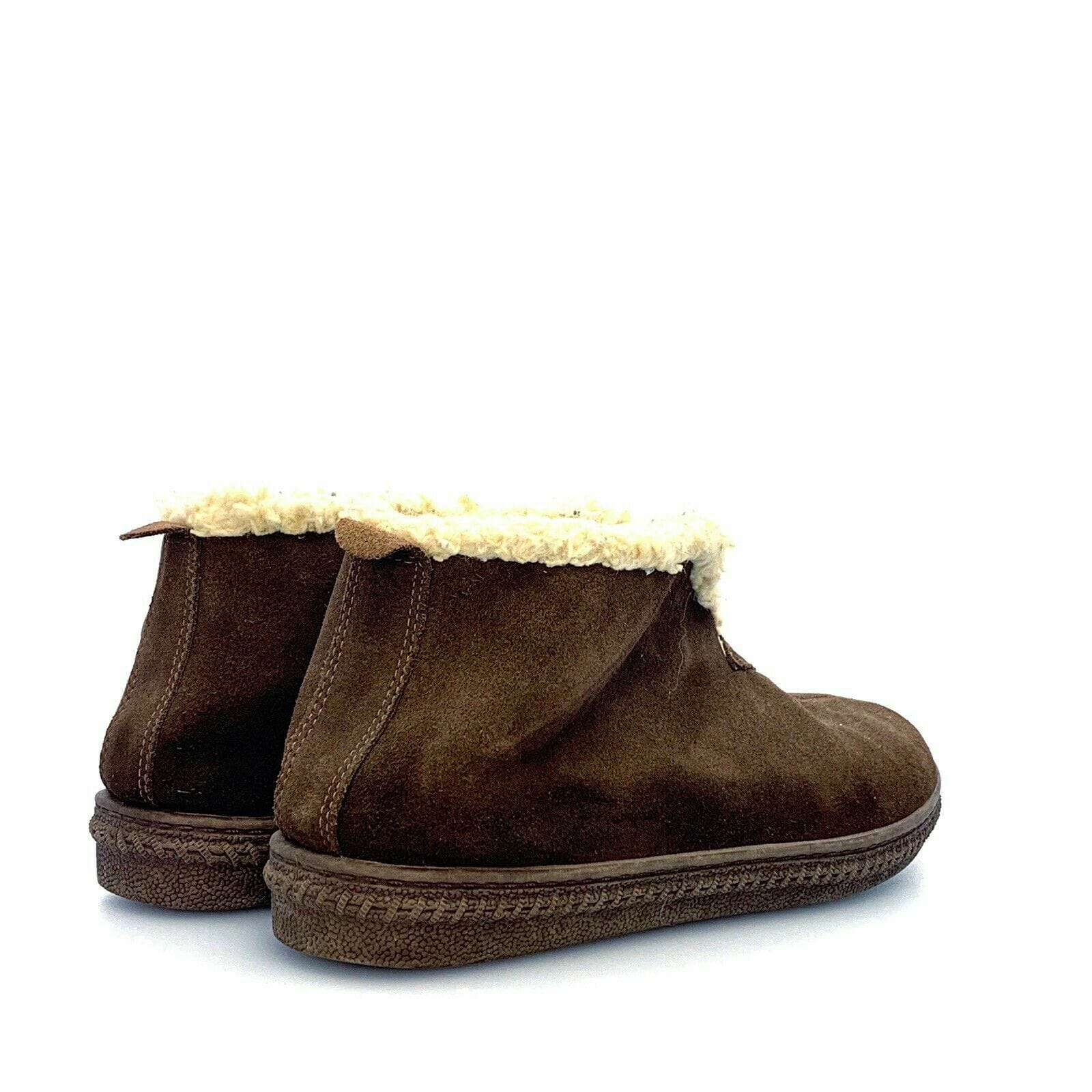 Footwarmers by Laguna Ankle Boots Lined Brown Faux Fur Slip On Shoes Size 8 - parsimonyshoppes