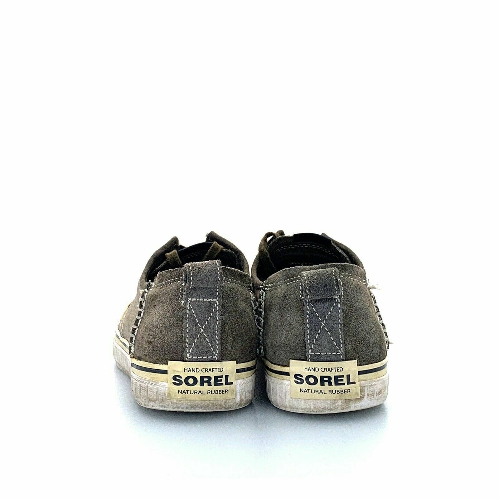 Sorel Mens Size 11.5 Brown White Canvas Sneakers Board Lace Up Shoes - parsimonyshoppes