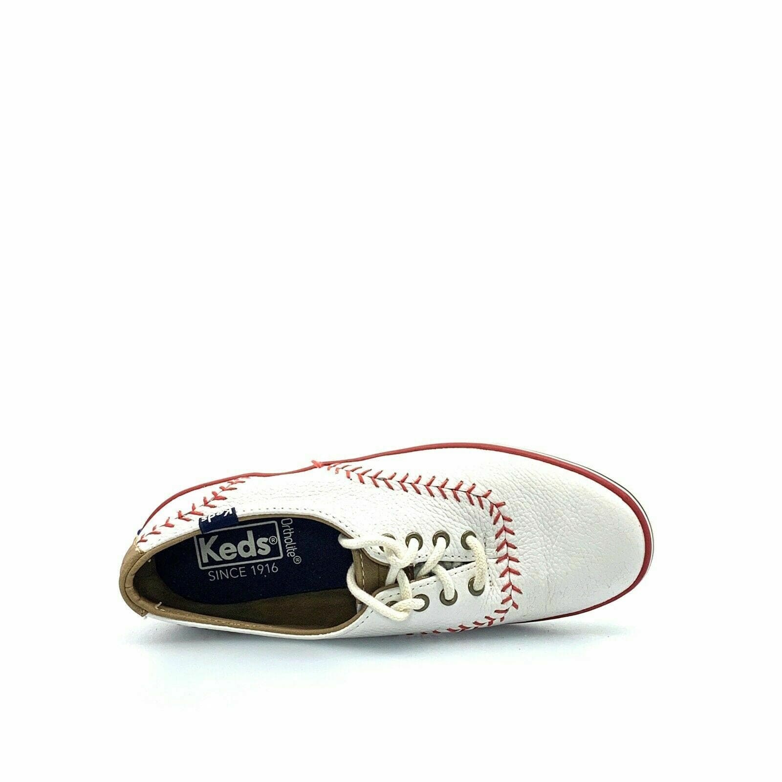 Keds Womens Leather Lace Up Baseball Sneakers, White - Size 4 WH54430 ⚾️ - parsimonyshoppes