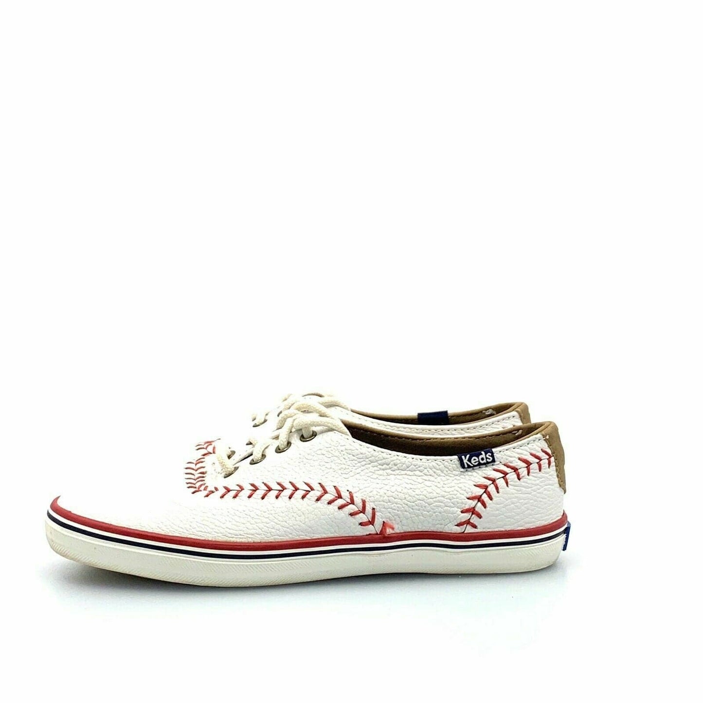 Keds Womens Leather Lace Up Baseball Sneakers, White - Size 4 WH54430 ⚾️ - parsimonyshoppes