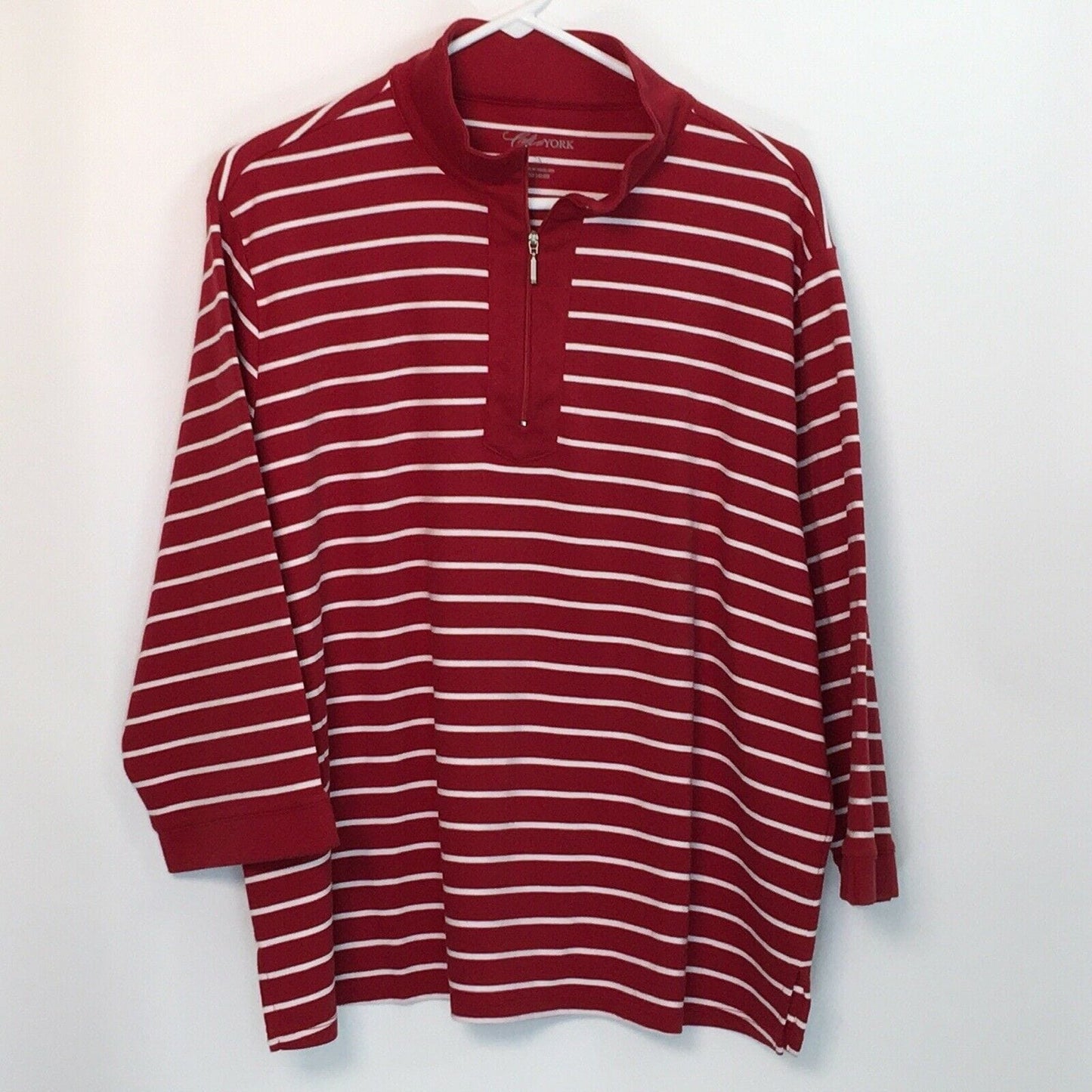 Cali & York Womens Pullover Top Casual Sweater, Red / White Striped - Size 2X - parsimonyshoppes