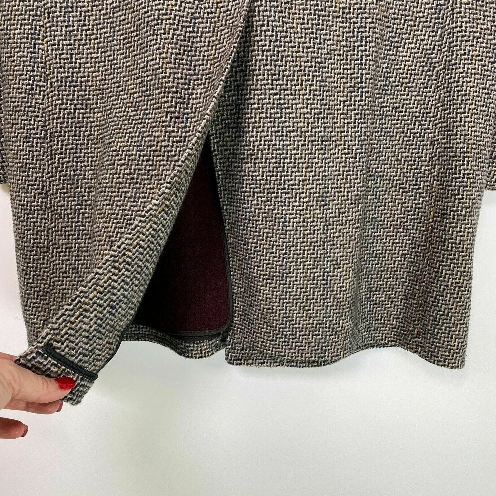 Vintage McGregor Mens Wool Herringbone Overcoat, Gray - Size 40 - parsimonyshoppes