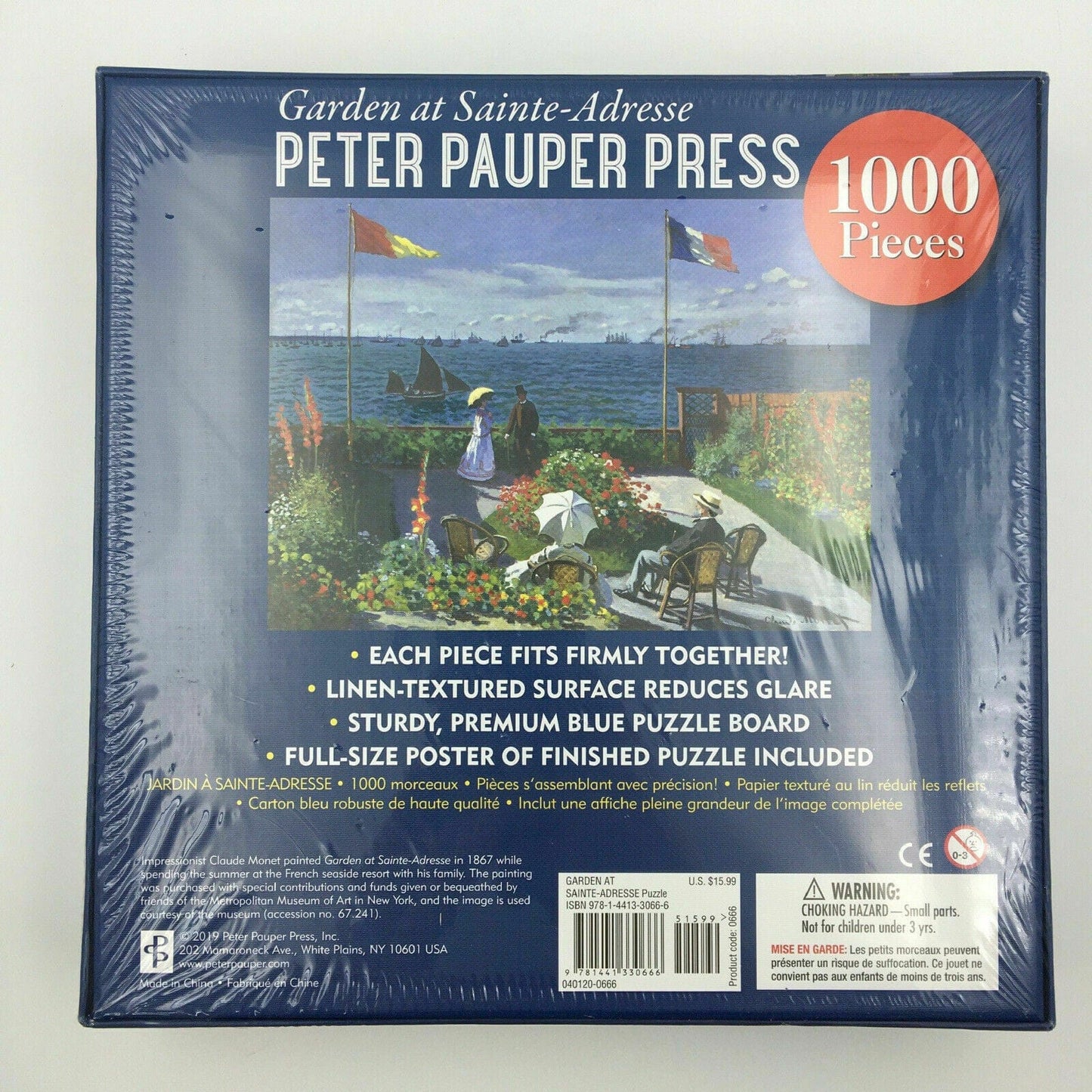 Peter Pauper Press | Garden at Sainte-Adresse Jigsaw Puzzle | 1000 Pc | New