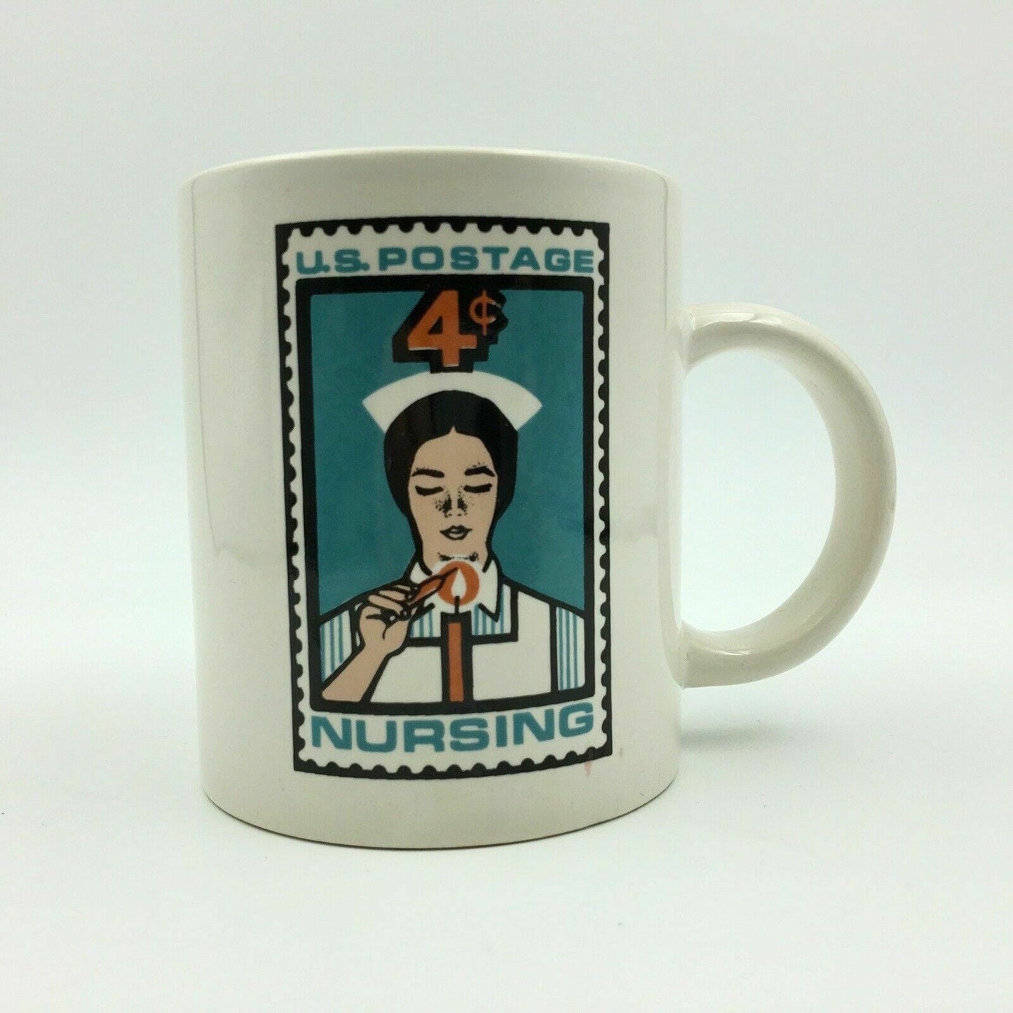 Vintage Nursing Coffee Cup - Elegant White Porcelain - Nostalgic Collectible - Very Good Condition