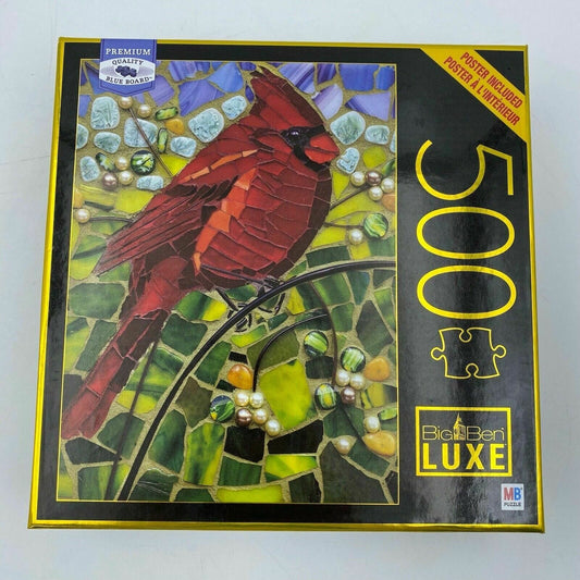 Big Ben Luxe 500 Piece Jigsaw Puzzle Cardinal Glass Poster Included NIB