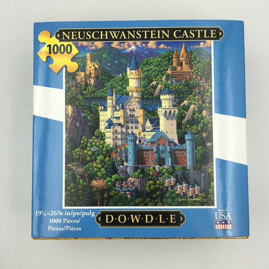 Captivating Dowdle Folk Art Neuschwanstein Castle Jigsaw Puzzle 1000 Pieces Multicolor NIB