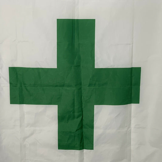 Marijuana Green Cross 3x5 Woven Poly/Nylon Flag Banner - Premium Quality