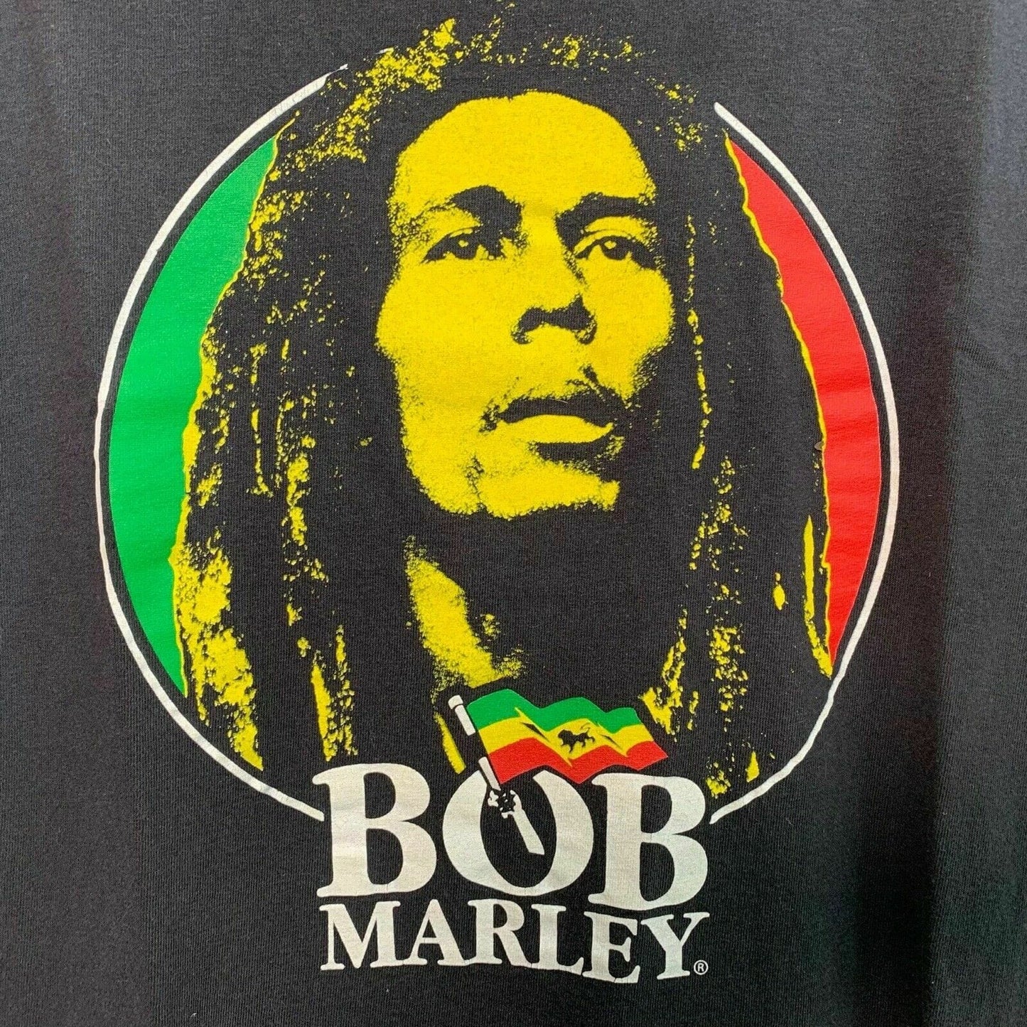 Rock the Iconic Style of Bob Marley with this Zion Rootswear Men's T-Shirt - Black, Size L