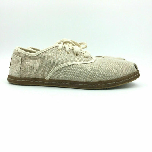 Comfortable Toms Womens Casual Lace Up Shoes - Size 9, Beige Cream