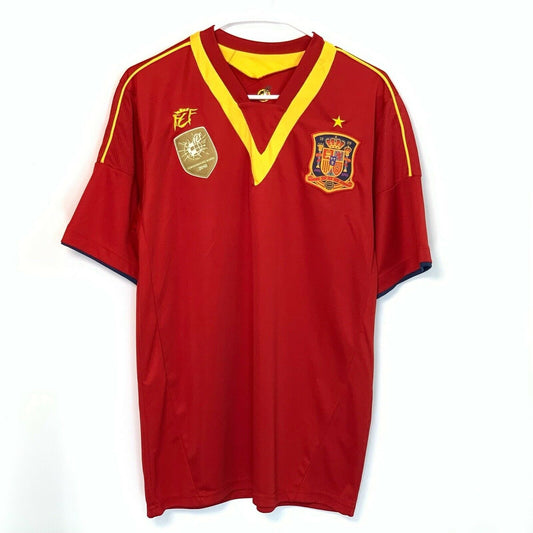 Mens Espana Spain FCF Football Club Jersey Size L Red Campeones Del Mundo 2010