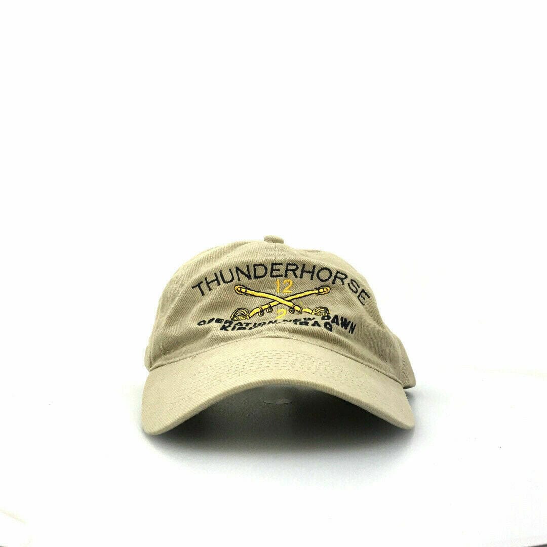 Resilient Thunderhorse 12th Battalion 2nd Cavalry Regiment Hat - Beige