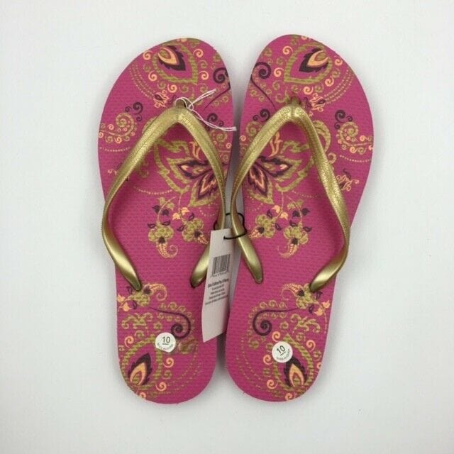 NWT Womens Sandals Foam Flip Flops Floral Print