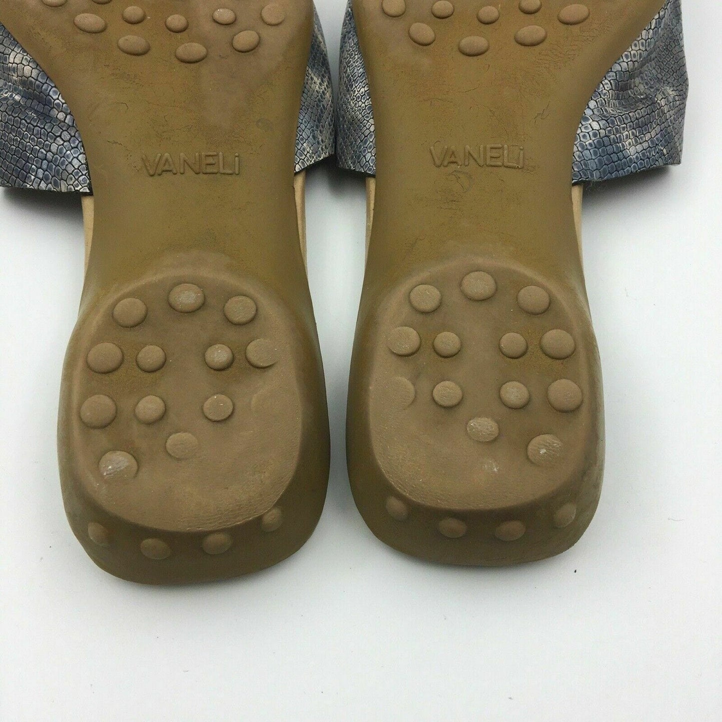 VANELi Womens Size 12 Snakeskin Slide Sandals Toe Loop Shoes, Gray