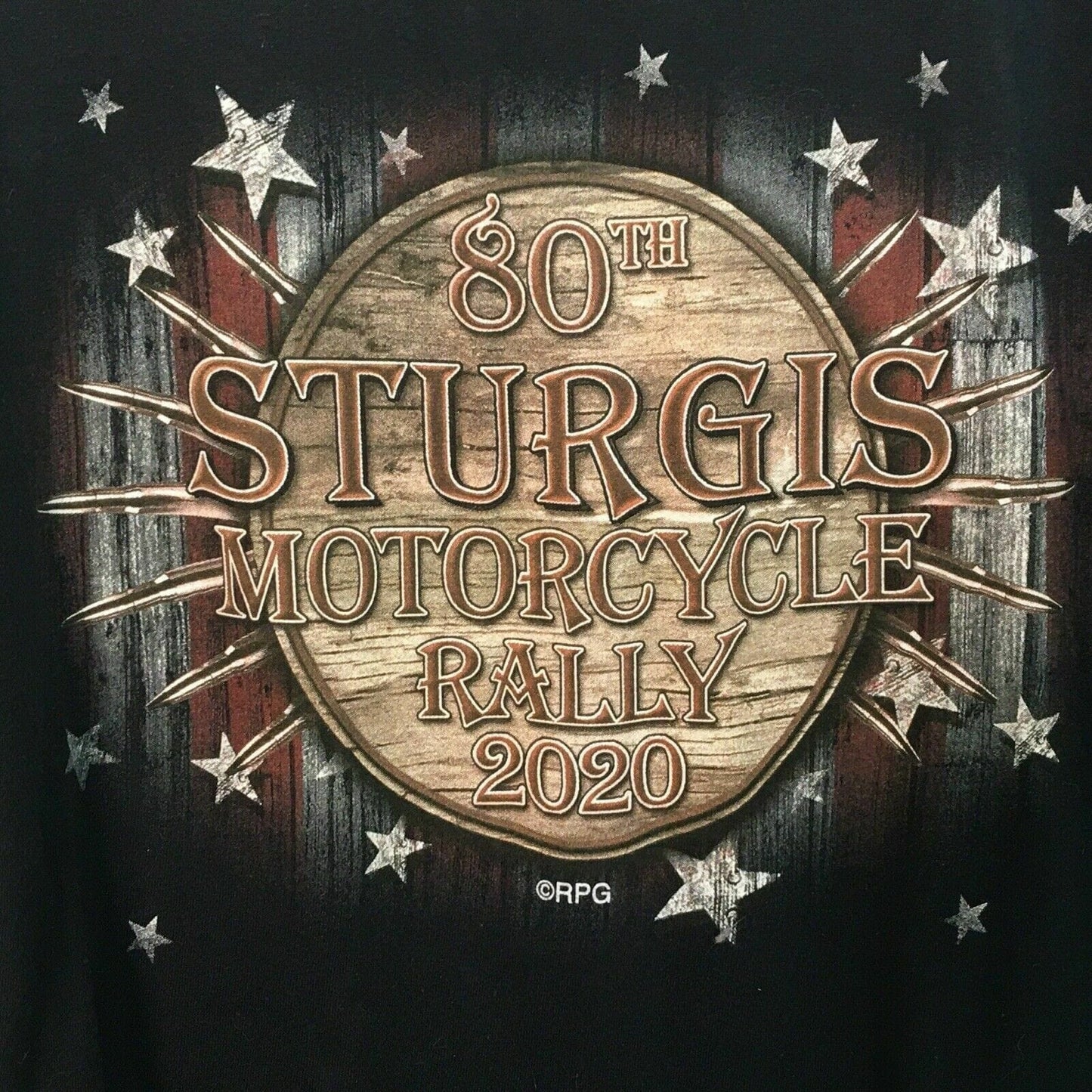 80th Sturgis Motorcycle Rally 2020 Mens Size L T-Shirt Black Graphic S/s