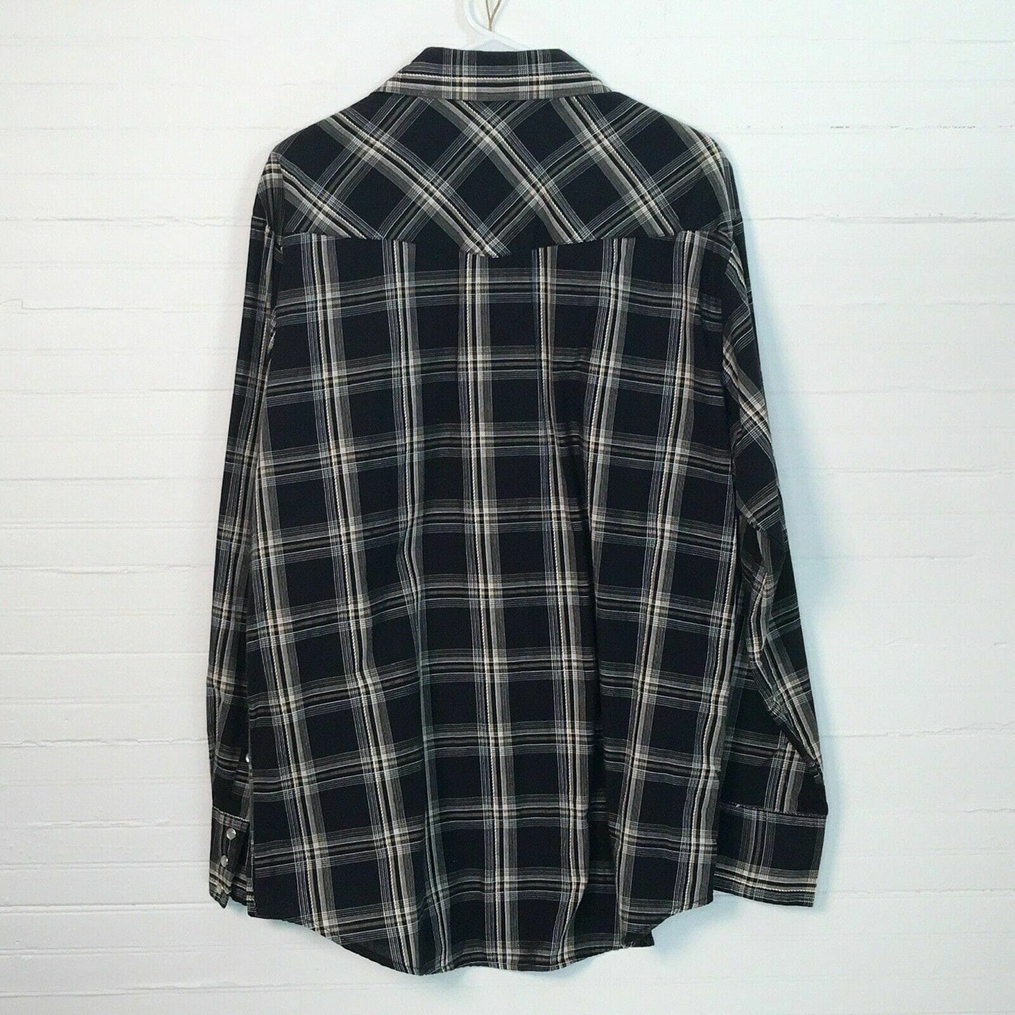 Sophisticated Roper Mens Snap Up Western Shirt XL Black Brown Plaid L/s