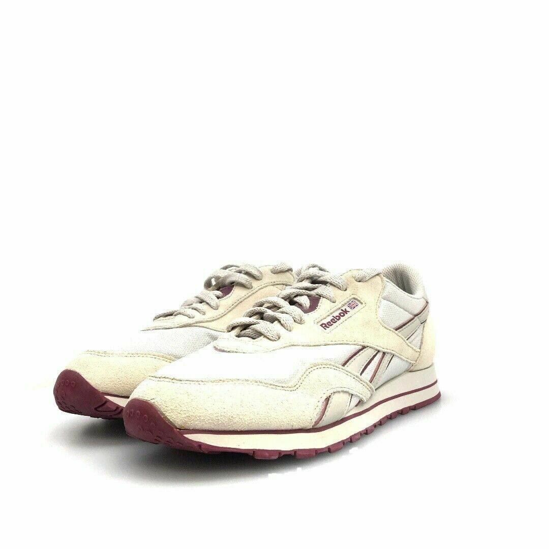 Comfortable Reebok Womens White Maroon Red Classic Athletic Shoes Sneakers Size 9