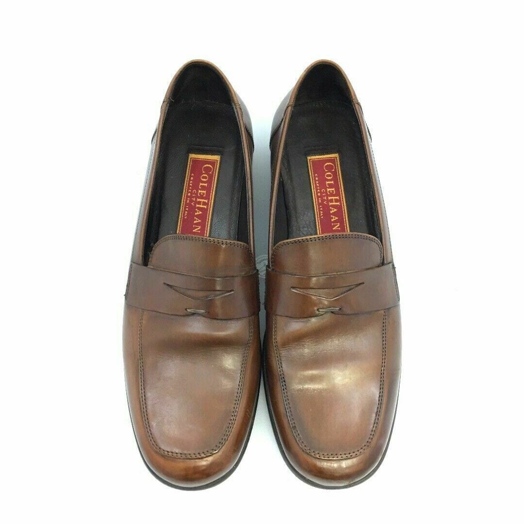 Cole Haan Mens Size 7D Brown Penny Loafers Shoes City Leather Dress Work