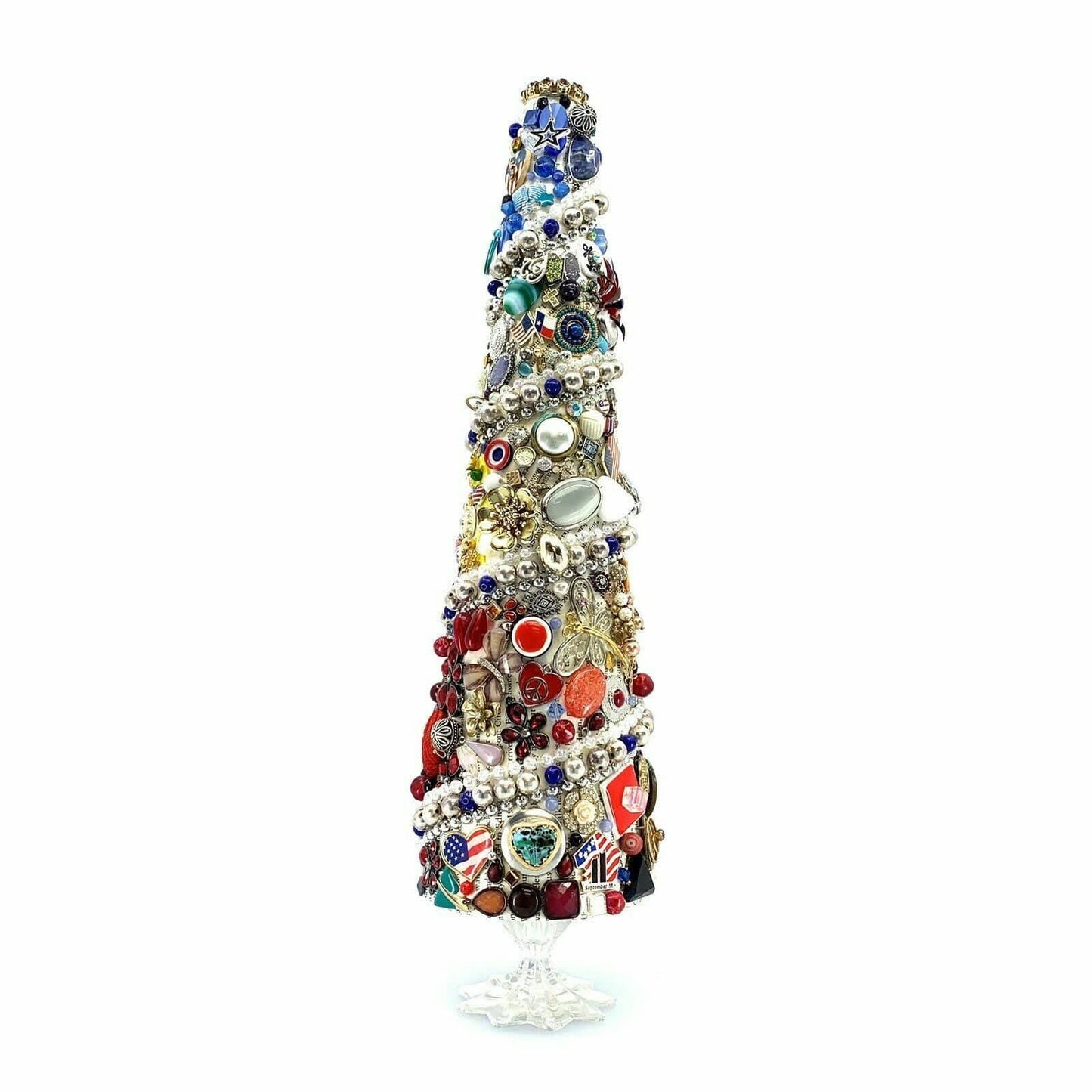 Patriotic Tree of Liberty Costume Jewelry Display 18" Vintage Collectible