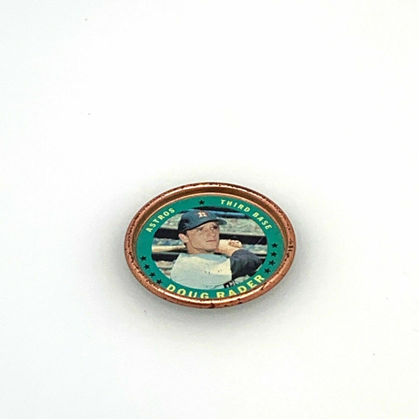 Nostalgic Topps Baseball Coin Pin Doug Rader Very Good Vintage Astros MLB 1966