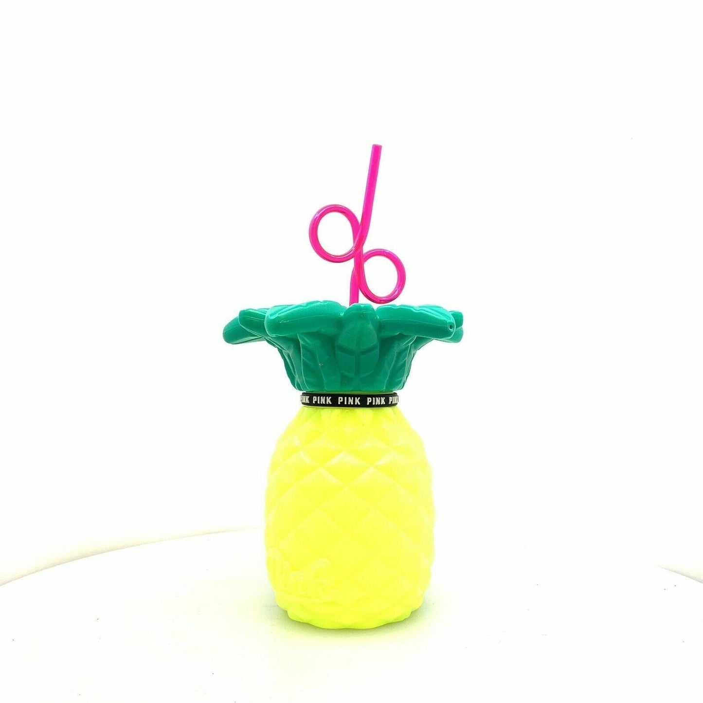 Victoria's Secret PINK Yellow & Green Pineapple 27 FL OZ Tumbler Mug W/ Straw