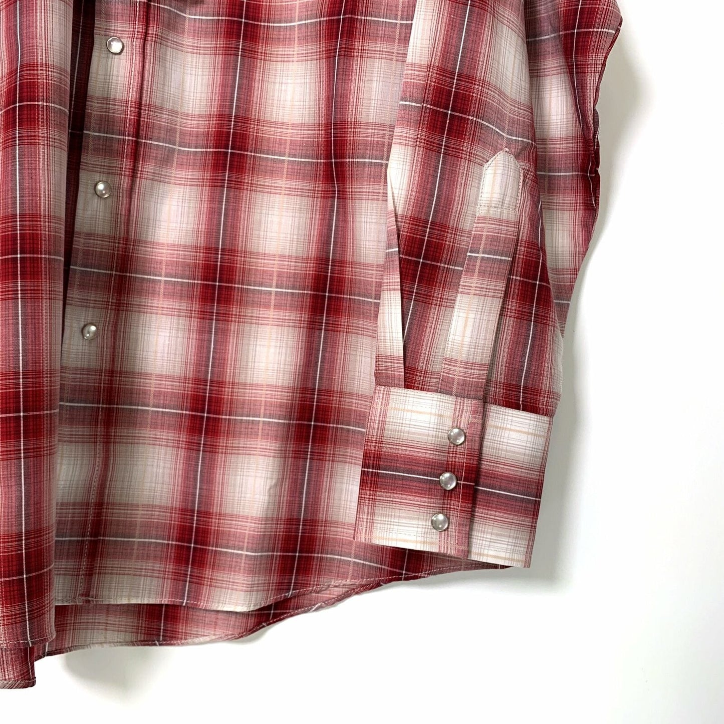 Ely Cattleman Mens Red Plaid Western Long Sleeve Pearl Snap Up NWT