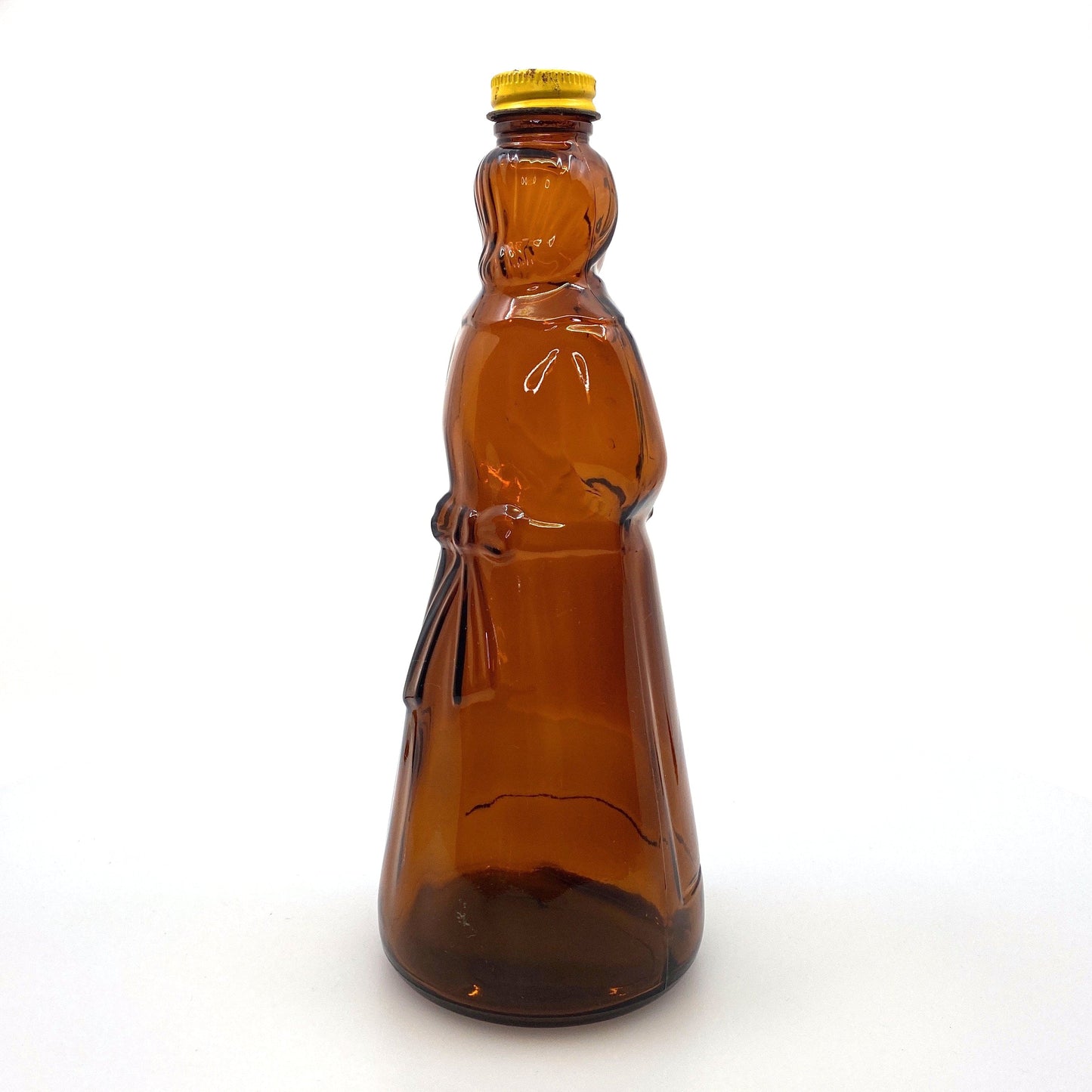 Vintage Mrs. Butterworths Syrup Glass Brown Bottle 36oz Lid