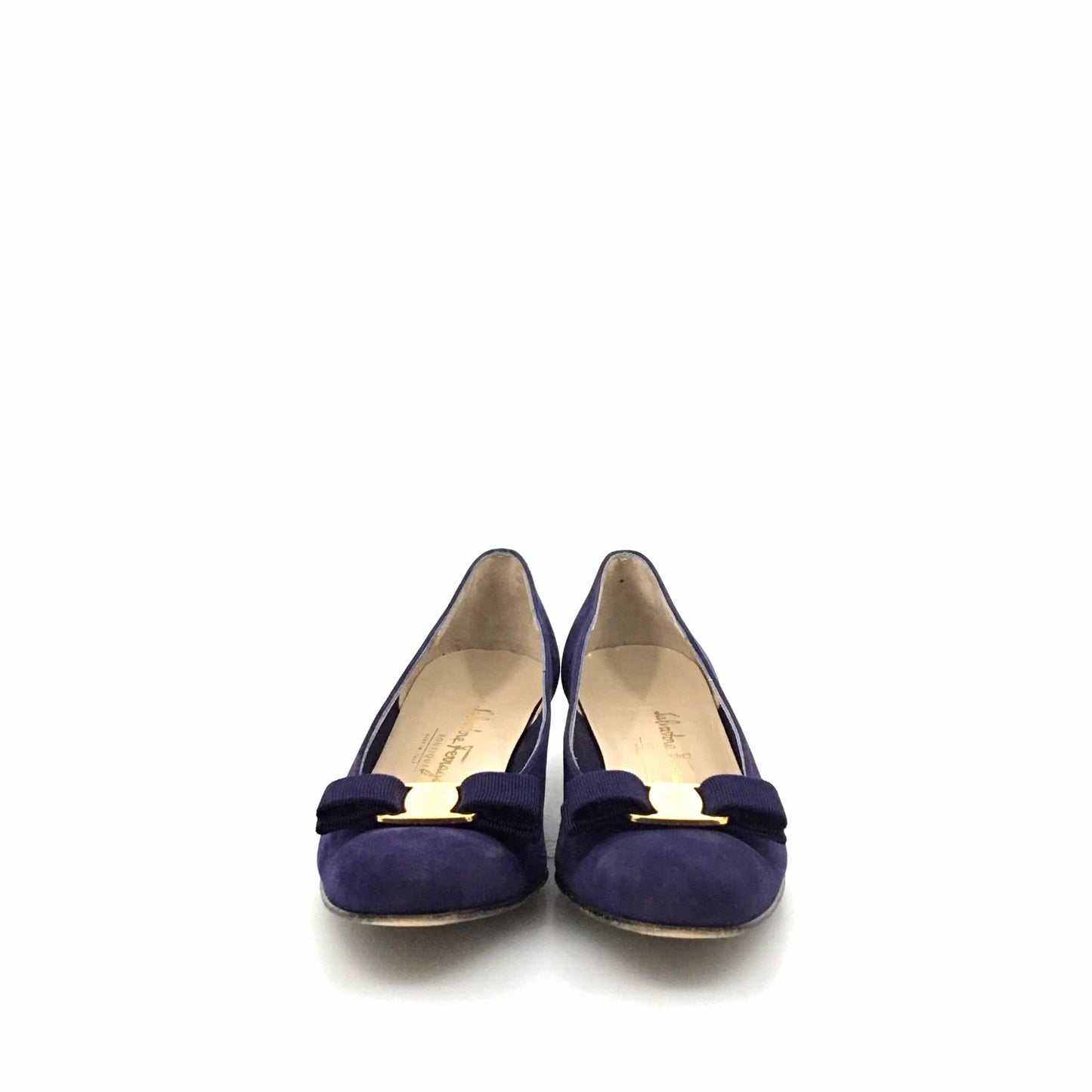 Salvatore Ferragamo Womens Blue Leather Heels Pumps Shoes 8.5 AAAA