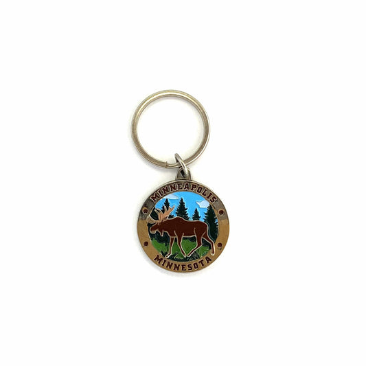 "Minneapolis Minnesota" Silvertone Metal Pendant Travel Souvenir Keychain