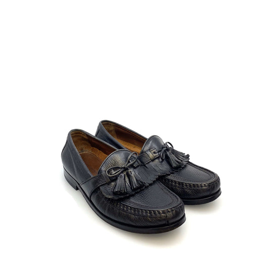 Johnston & Murphy Mens Size 7M Black Leather Kiltie Tassel Loafers