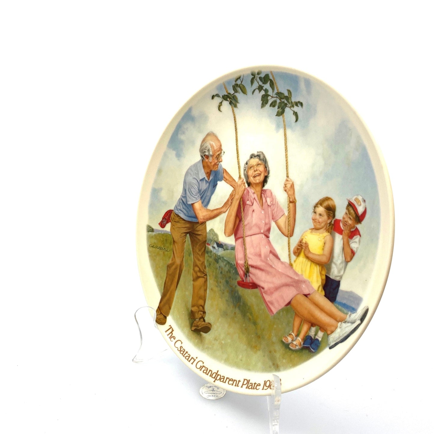 “The Swinger” RARE Joseph Csatari Grandparent Collector Plate 1983