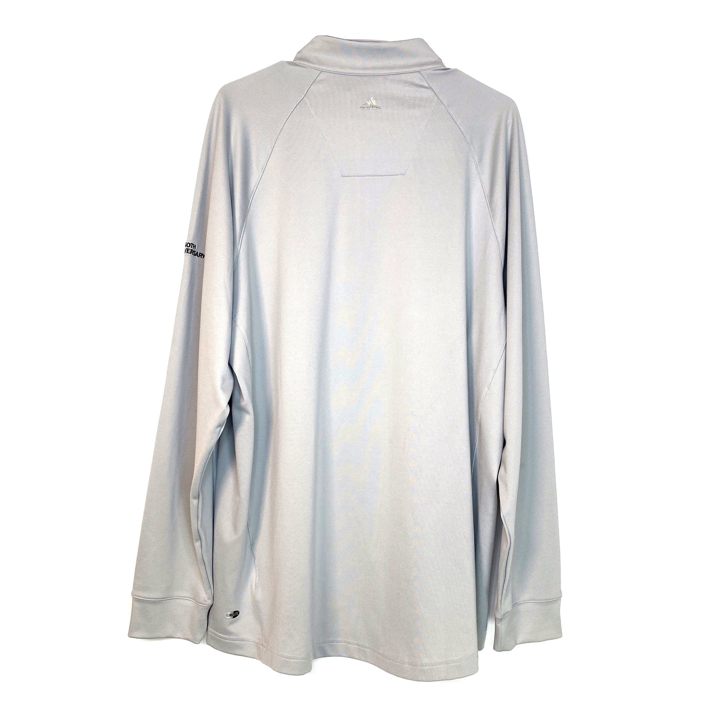 adidas Mens Size L Gray Climalite ¼ Zip Sweathshirt BCC