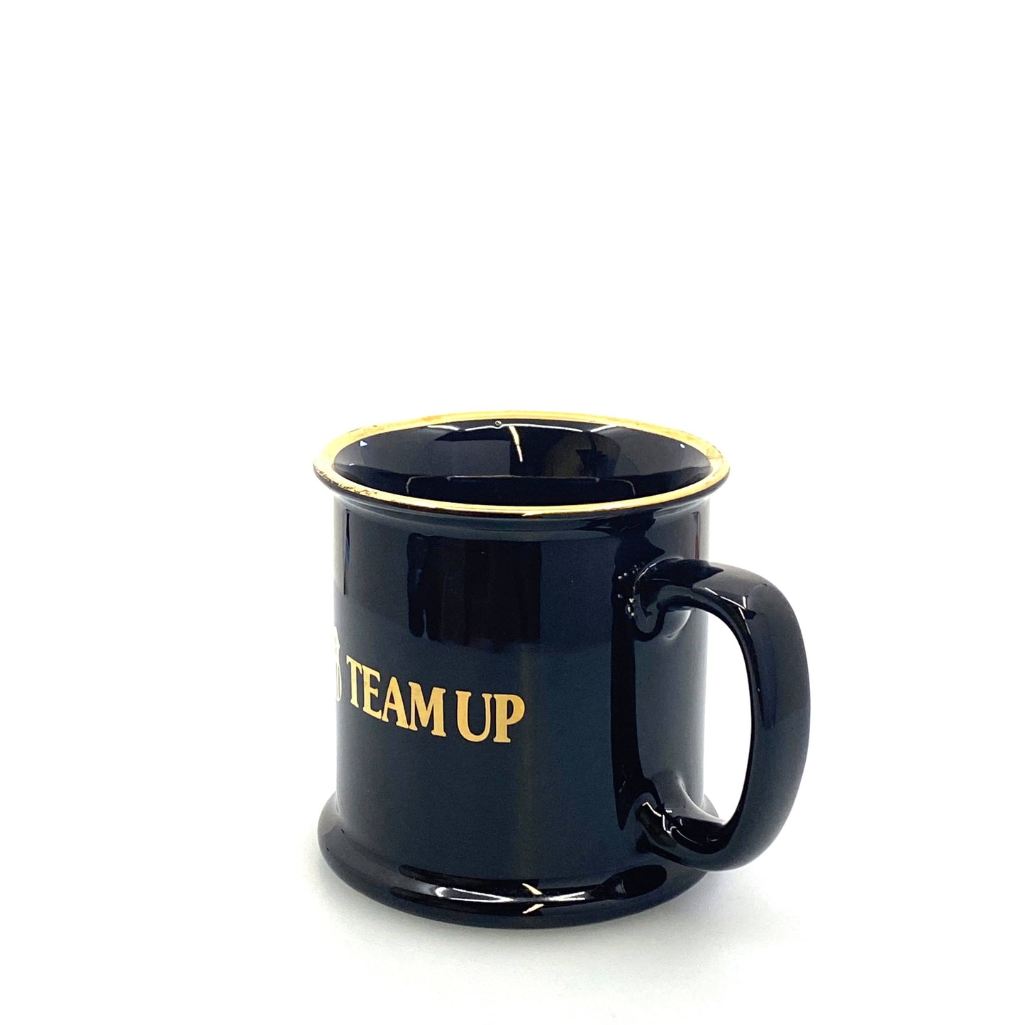 Union Pacific Railroad “Team Up” Employee Goldtone Blue Ceramic Coffee Cup 12 Fl Oz
