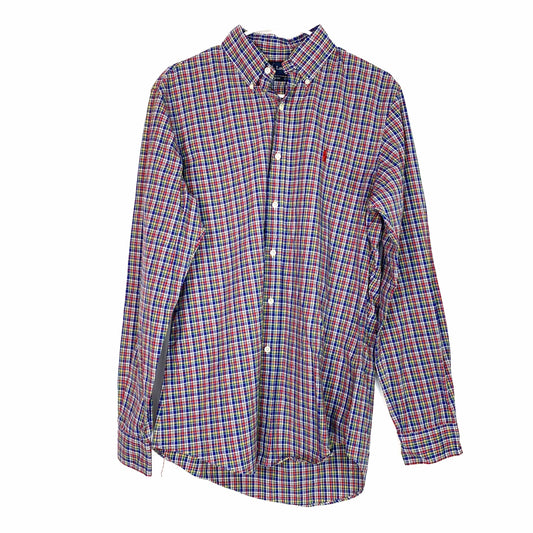 Ralph Lauren Mens Size M Custom Fit Multicolor Dress Shirt Button-Up L/s
