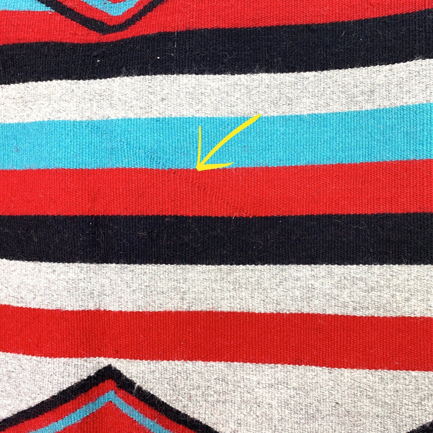 Vintage Navajo Hand-Woven Geometric Striped Kilim Rug by Lena Begay 42” x 27.5”