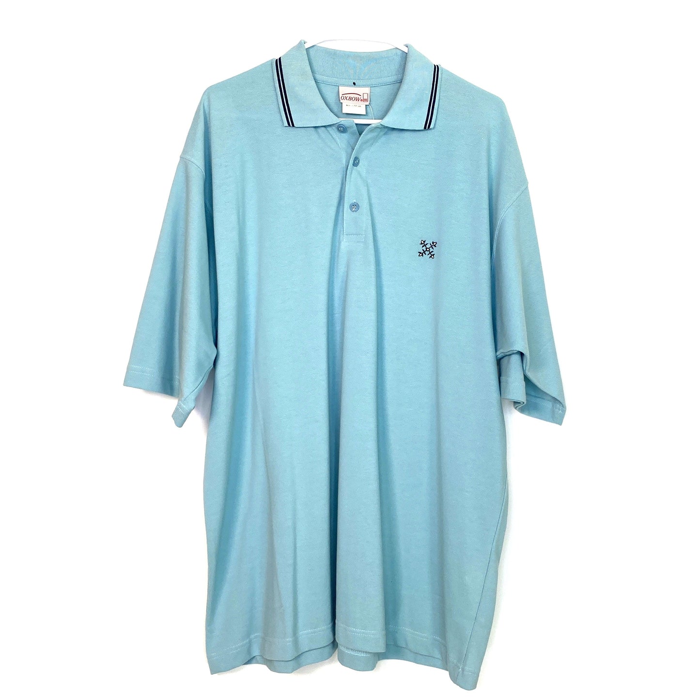 Oxbow Mens Size XXL Light Blue Polo S/s Striped Collar