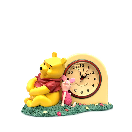 Pooh and Friends Alarm Clock with Pooh and Piglet, Resin, Tested, Works!