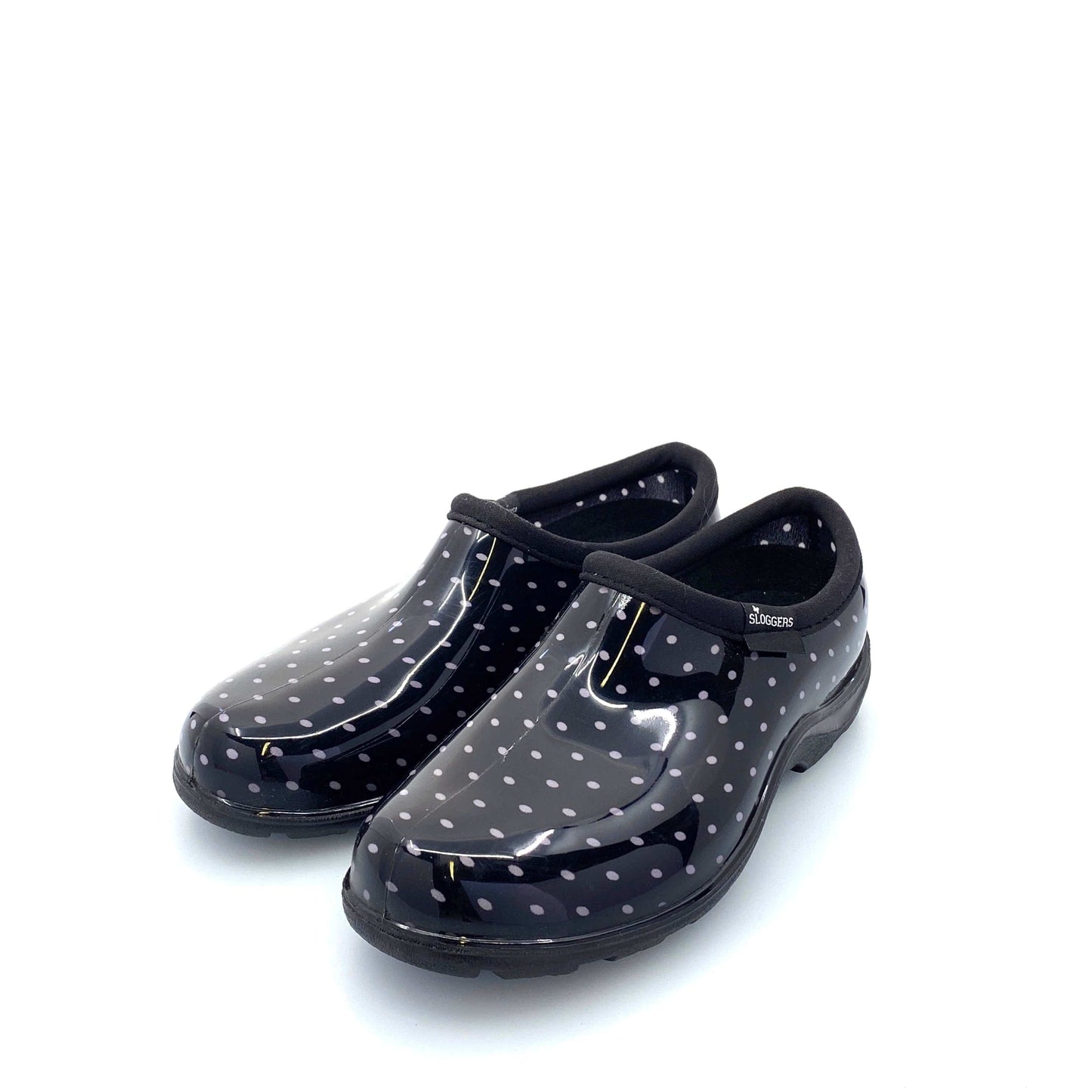 Sloggers Womens Size 6 Garden Shoes Black Polka Dot NEW